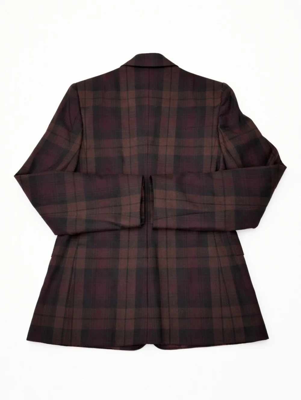 Evan Picone~Womens VTG 70s~Union Made Blazer Sportcoat~Burgundy Plaid~Wool~SM - Picture 4 of 9